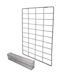 Black Long Metal Grid Noticeboard