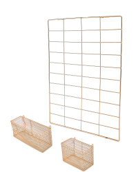 Copper 2 Shelf Grid Noticeboard