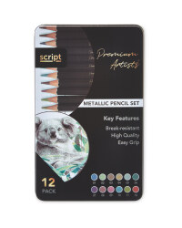 Script Metallic Pencils 12 Pack