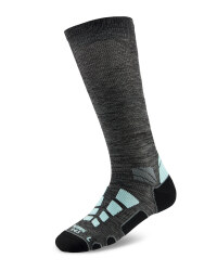 Mid Compression Running Socks - Anthracite Melange/Aqua