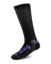 Mid Compression Running Socks - Black/Violet