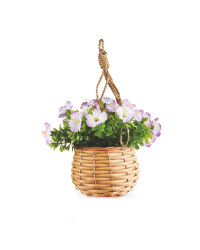 Mini Purple Artificial Flower Basket