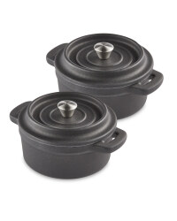 Mini Cast Iron Cookware 2 Pack - Black