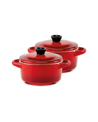 Mini Casserole Stoneware 2 Pack - Red