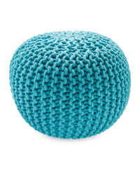 Mini Knitted Pouffe - Aqua