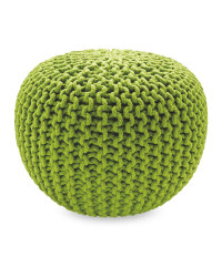 Mini Knitted Pouffe - Lime