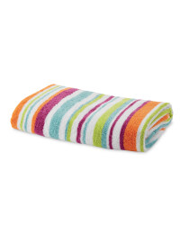 Mixed Stripe Bath Towel - Orange & Pink