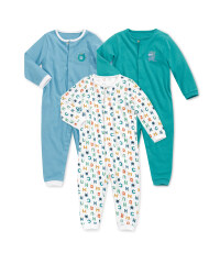 Monster Footless Sleepsuit 3 Pack