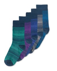 Multi-Colour Stripe Socks 5 Pack