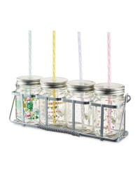 Multi-Coloured Mason Jar 4-Pack