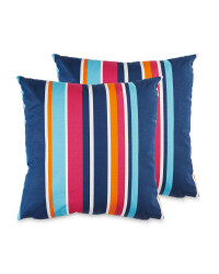 Multi Stripe Garden Cushion 2 Pack