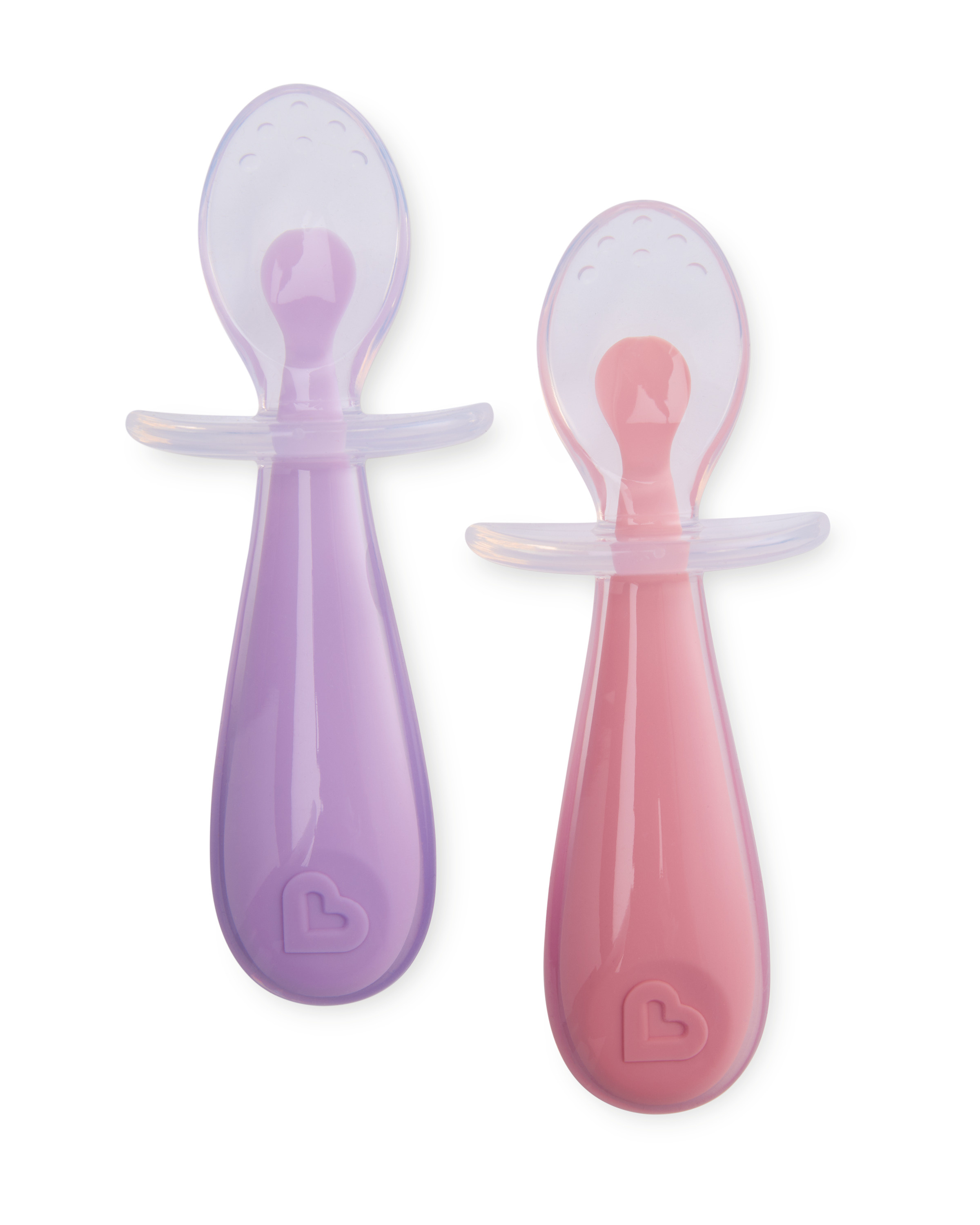 Munchkin Silicone Trainer Spoon, 4 Pack, Pink/Purple