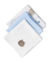 Muslin Cloths 3-Pack Blue Bear