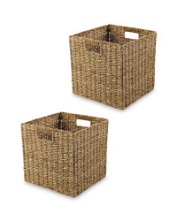Natural Foldable Seagrass Basket Set