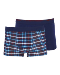 Mens' Navy Check Hipsters 2 Pack