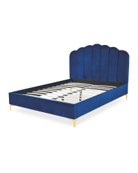 Navy King Size Scallop Bed