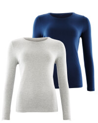 Navy Ladies' Sleeved Tee 2 Pack