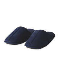 Navy Mule Memory Foam Slippers
