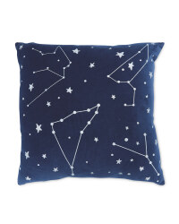 Navy Silver Foil Cushion