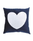 Navy Silver Sequin Heart Cushion