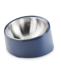 Pet Collection Navy Slanted Bowl