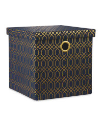 Navy Storage Cube With Lid