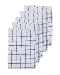 Navy Terry Tea Towels 5 Pack