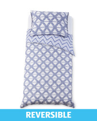 Navy Zig Zag Single Duvet Set