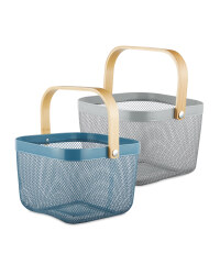 Navy/Grey Kitchen Storage Baskets