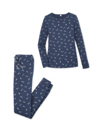 Avenue Navy/Silver Hearts Pyjamas