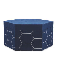 Navy/Silver Velour Storage Box