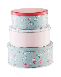 Nested Floral Storage Tins 3 Pack