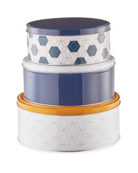Nested Geometric Storage Tins 3 Pack
