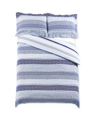 Non-Iron Stripe Double Duvet Set