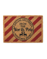 North Pole Christmas Coir Mat