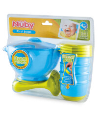 Nuby Steam & Mash with Freezer Pots - Blue/Green