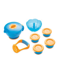 Nuby Steam 'N' Mash Freezer Pot - Blue/Ochre