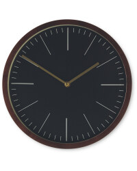 Sempre Oak Wall Clock - Dark Oak/Black