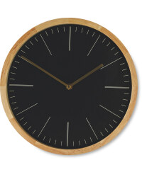 Sempre Oak Wall Clock - Light Oak/Black