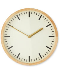 Sempre Oak Wall Clock - Light Oak/White