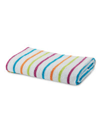 Open Stripe Bath Towel - Pink & Blue