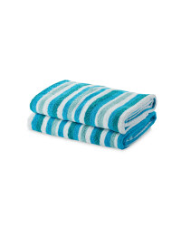 Open Stripe Hand Towel - Blue