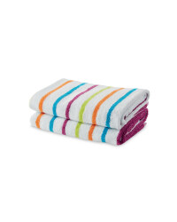 Open Stripe Hand Towel - Pink & Blue