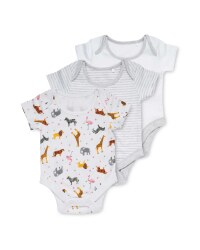 Organic Safari Baby Bodysuits 3 Pack