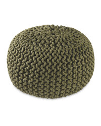 Outdoor Knitted Pouffe - Khaki