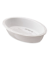 Oval Bakeware with Printed Recipes - White