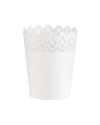 Large Oval White Flower Pot