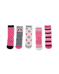 Owl Print Children's Socks 5 Pack