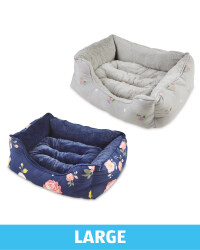 Large Floral Plush Pet Bed