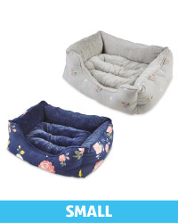 Small Floral Plush Pet Bed